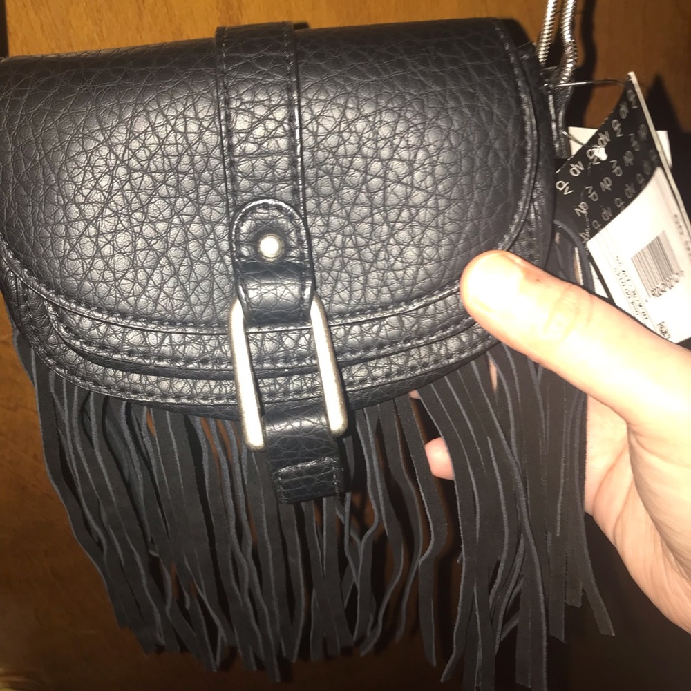 DV Boho Black Fringe Crossbody Bag NWT - Picture 2 of 5